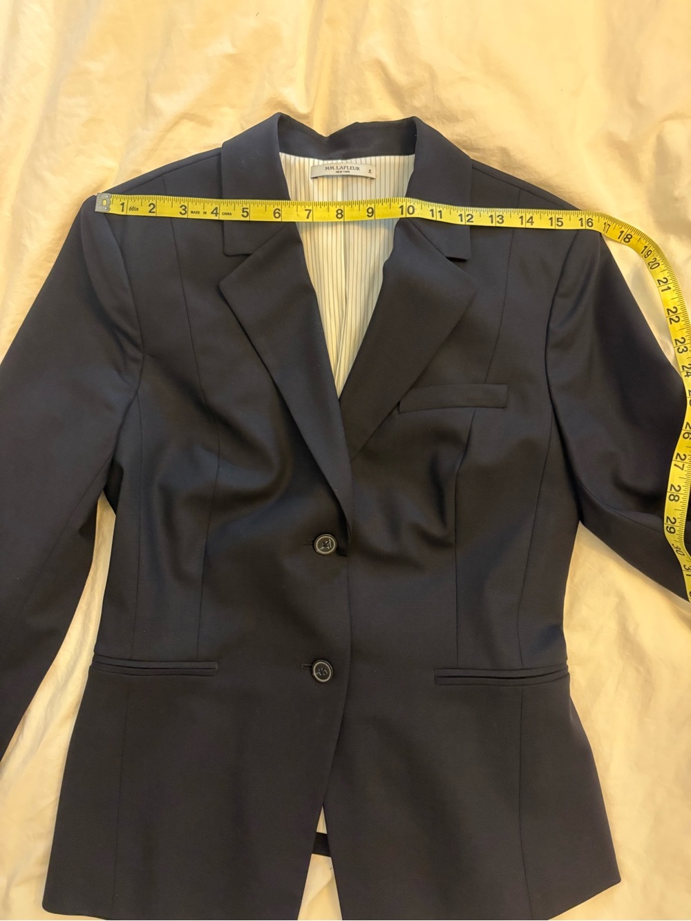 MM Lafleur Women's Navy Two-Button Blazer - Picture 7 of 8